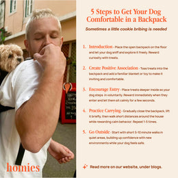 Five steps to get your dog comfortable in a backpack