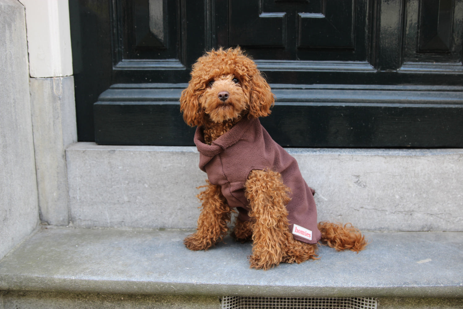 honden fleece trui | dog sweater | bruin